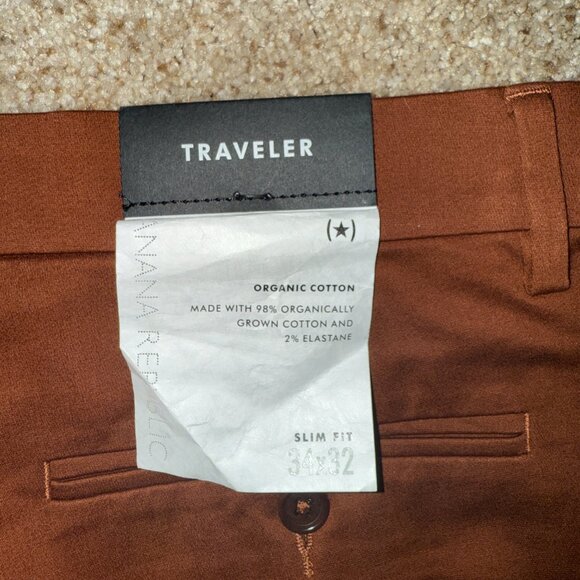 Banana Republic Slim Traveler Chino: Rust Brown 34x32 - Picture 3 of 4